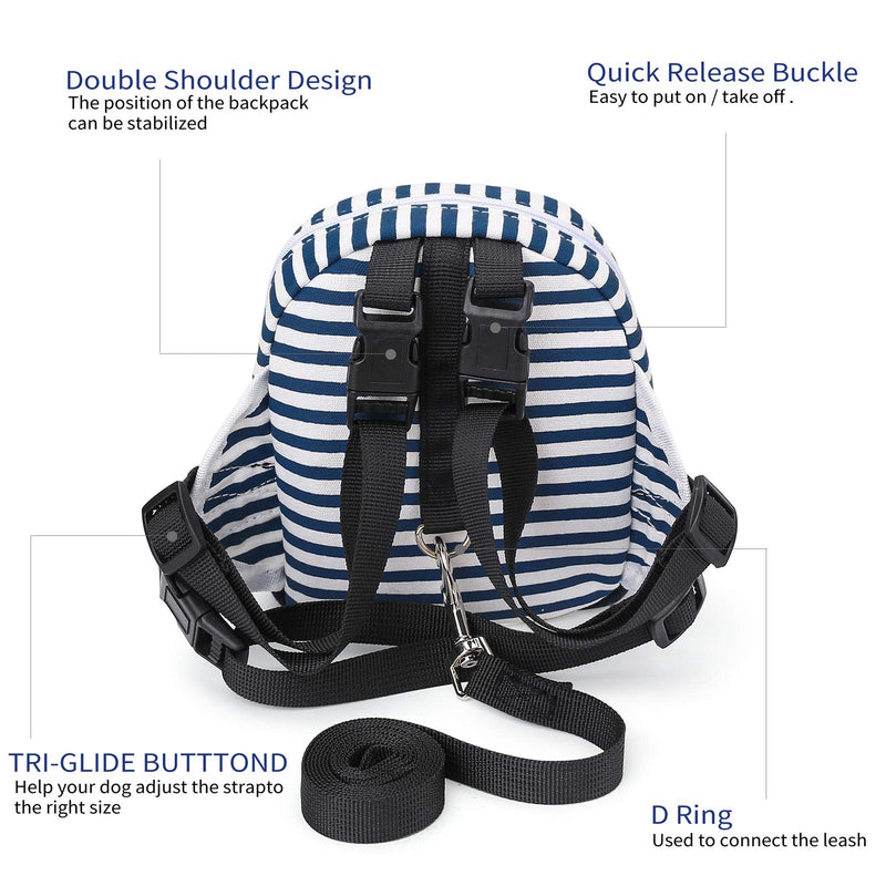 MOYUN Dog Backpack Harness - Dog Hiking Backpack - Puppy Small Dog Saddle Bag Back Pack Dog Vest with Pockets M(Chest:9.8-14.9") - PawsPlanet Australia