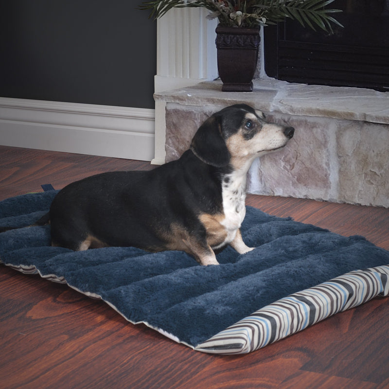 [Australia] - PETMAKER 24" x 37" Roll Up Travel Portable Dog Bed Blue 