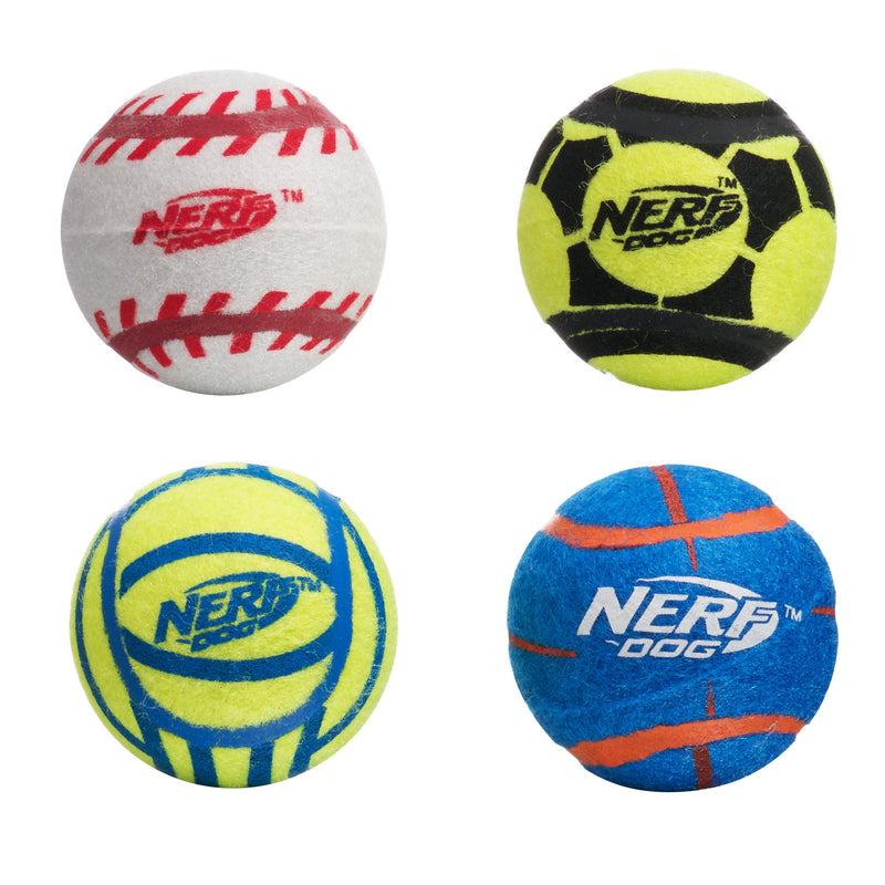 Nerf Dog Mega Strength Sports Balls Toy, Medium, Pack of 4 - PawsPlanet Australia