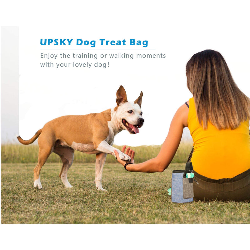 Upsky Dog Treat Bag Portable Treat Pouch with Belt Clip, Built-in Poop Bag Dispenser for Travel or Outdoor, Easily Carries Pet Toys, Kibble, Treats - PawsPlanet Australia