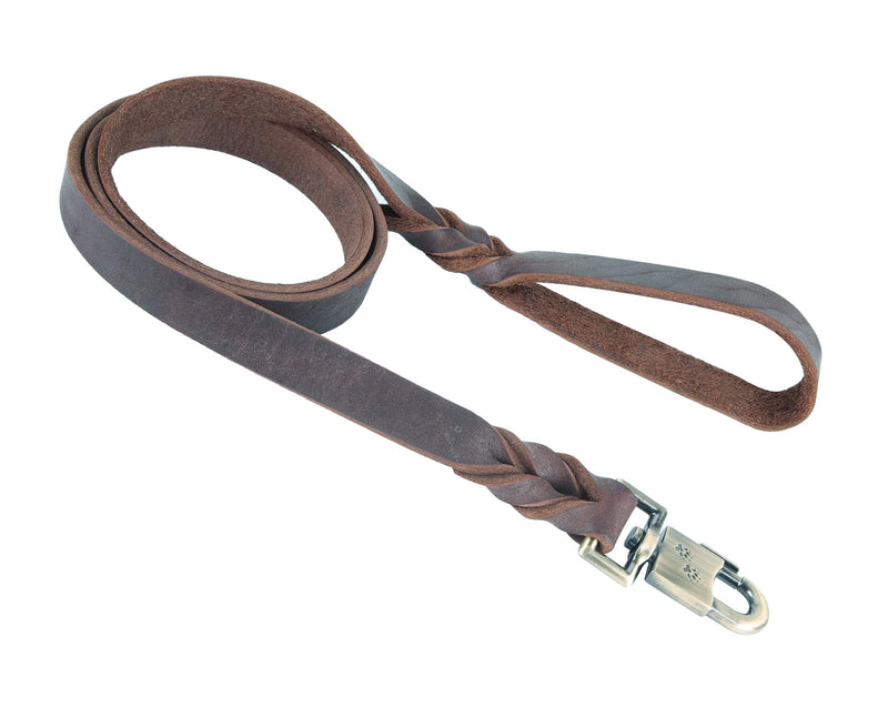 [Australia] - kgt Genuine Leather Braided Dog Training Leash Heavy Leather Duty Lead for Larger Dog 5 Ft-1 In 