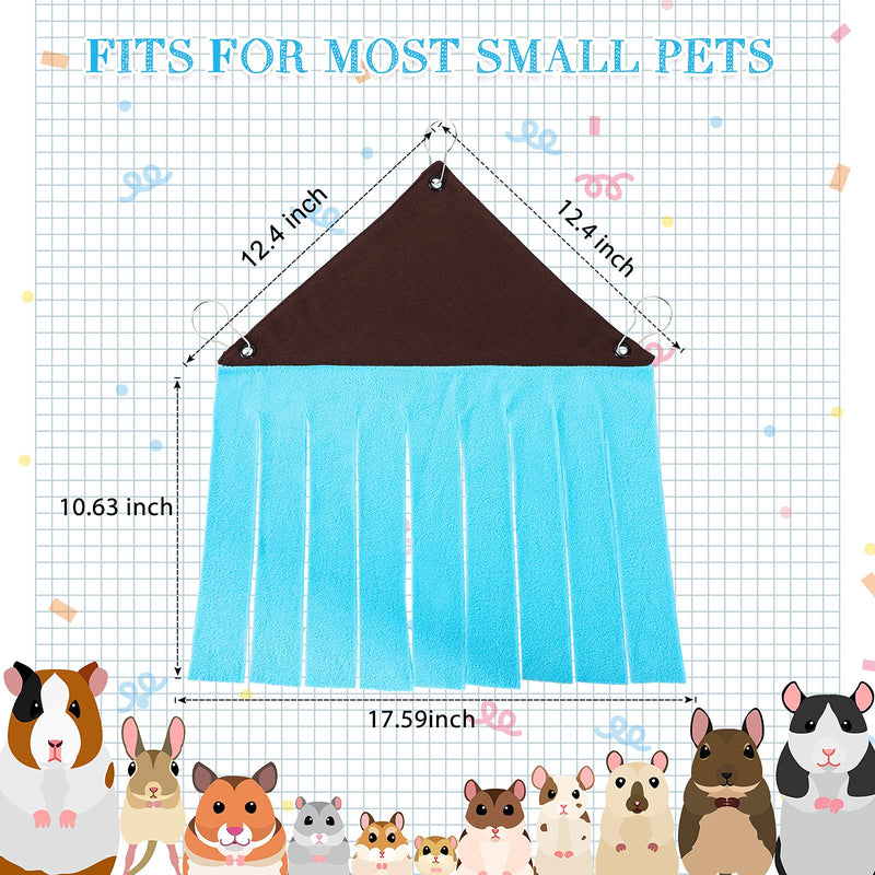 2 Pieces Guinea Pig Hideout Small Animal Corner Fleece Hideaway Cute Ferret Hammock and Sleeping Bed for Ferrets Chinchillas Small Pets Brown with Blue, Black with Orange-brown, Leopard - PawsPlanet Australia