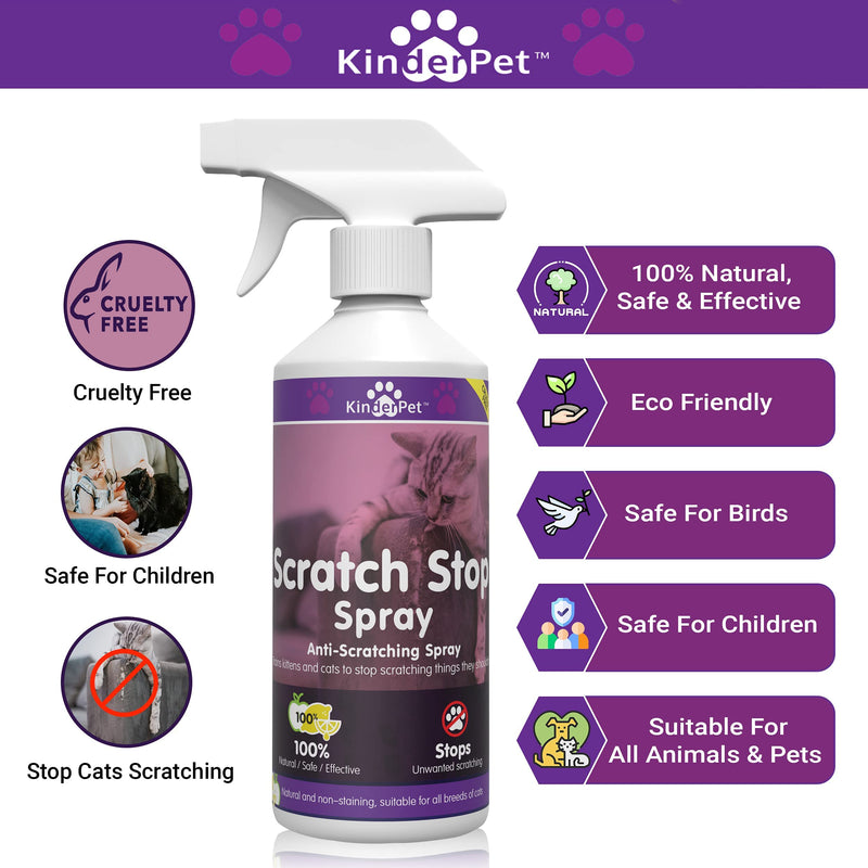 KinderPet Cats? Kittens Scratch Stop ?Anti Scratch Spray Stop Cats Scratching Doors Carpet Walls Furniture Sofa Cat? Kitten ?Scratching Deterrent? ?Repellent 100% Natural 500 ML - PawsPlanet Australia