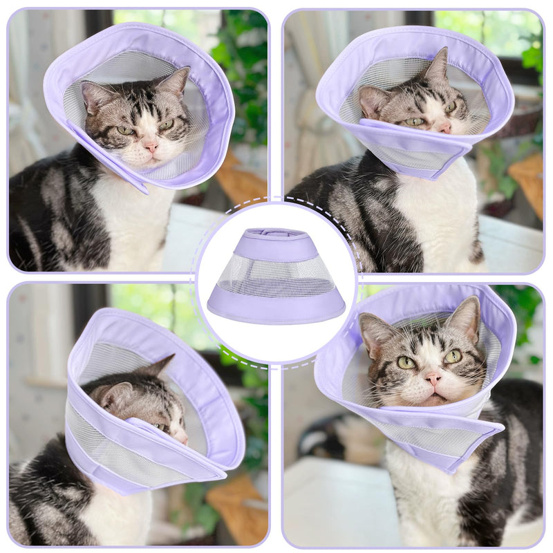 Neck brace for pets, cat collar: YIDM collar for dogs, collar, adjustable dog collar, dog collar, leak protection for dogs after operation, prevents biting, scratching, purple M - PawsPlanet Australia