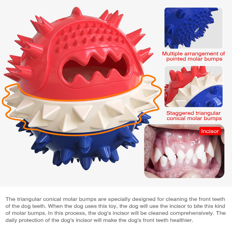 Sakiway Interactive Dog Chew Toys Balls, Indestructible Treat Ball for Aggressive Chewers, Cleaning Molars Teeth , Food Leaking Dispenser Toys, Squeaking Rubber Toy, Slow Feeder Balls, Pet Supplies. - PawsPlanet Australia