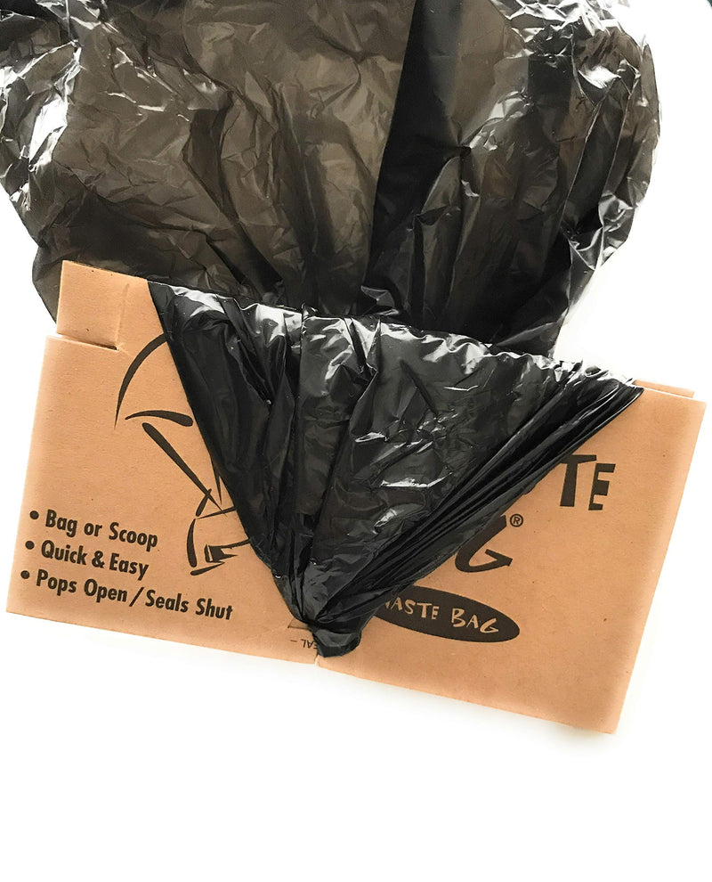 [Australia] - Parachute Dog Waste Bags | Easy Open Seals Shut | Bag OR Touchless Scoop Option | Compact Pocket-Size 4.5" x 2.5" | Opens to Large 14.5” x 9” Opaque Blk | Poop Bag | Cardboard Handle | Custom Carrier BOX OF 60 WASTE BAGS (Carrier not included) 