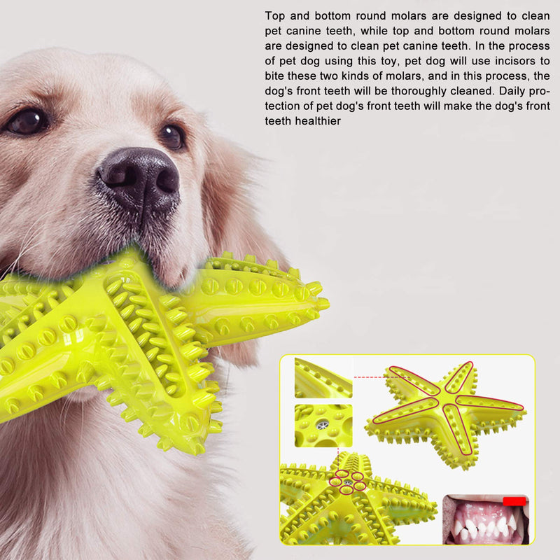 Dog Toothbrush Chew Toy for Teething Chewers Small Medium Breeds Puppy Dogs Durable Squeaky Sound Toys Interactive Throw Toy for Indoor Outdoor Play Teeth Cleaning Yellow - PawsPlanet Australia