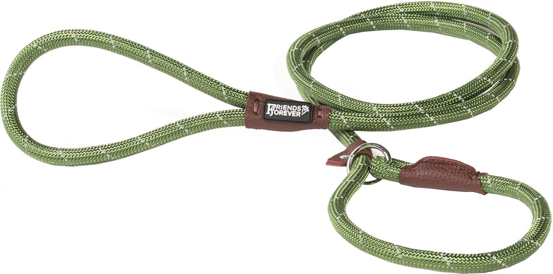 [Australia] - Friends Forever Extremely Durable Dog Slip Rope Leash, Premium Quality Mountain Climbing Rope Lead, Strong, Sturdy Comfortable Leash Supports The Strongest Pulling Large Medium Dogs 6 feet Olive 