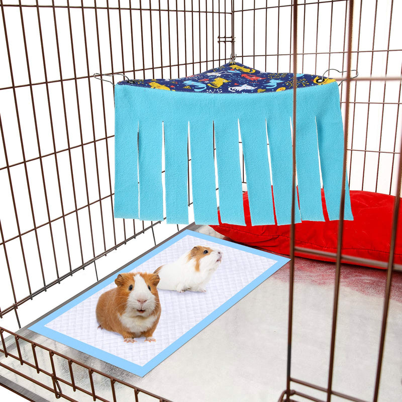 Guinea Pig Hideout Hideaway Corner Peekaboo Toys Cage Accessories with Reversible Side and 2 Curtains for Guinea Pigs Ferrets Chinchillas Rats Bunny and Other Small Animals (Blue Cat Pattern) Blue Cat Pattern - PawsPlanet Australia