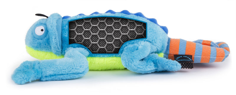 [Australia] - goDog Amphibianz with Chew Guard Technology Durable Plush Dog Toys with Squeakers Chameleon 