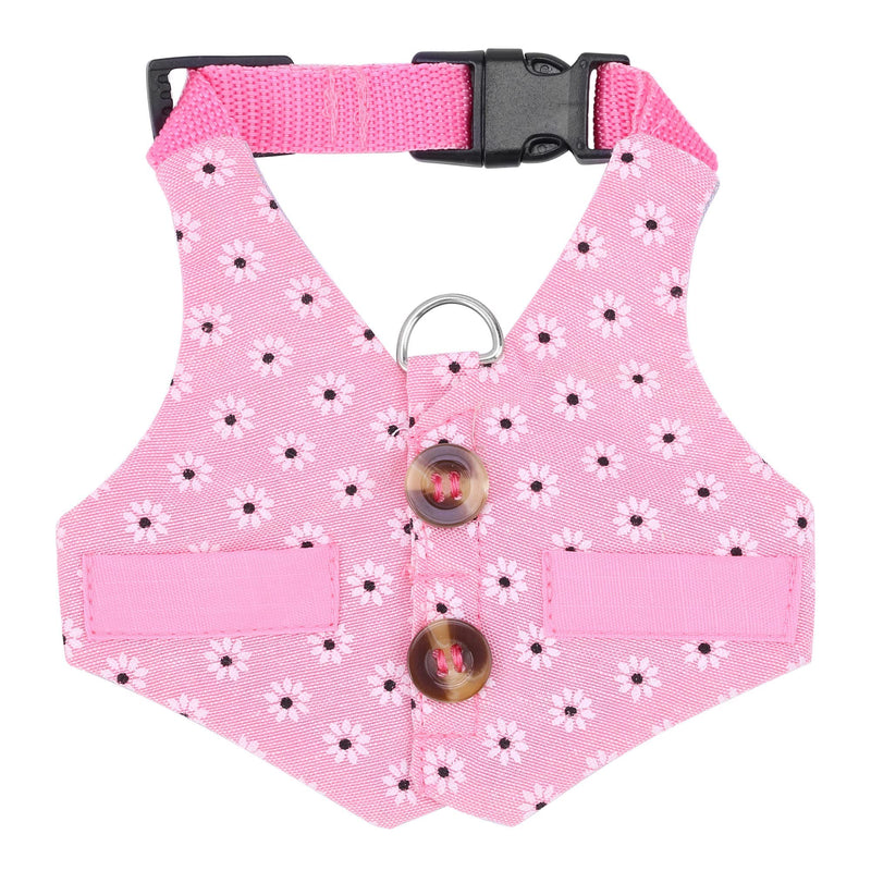 Filhome Rabbit Vest Harness and Leash Set Formal Suit Style Bunny Harness Adjustable Soft Harness with Button Decor for Rabbit Ferret Bunny Kitten Guinea Pig Small Animal Walking S Pink - PawsPlanet Australia