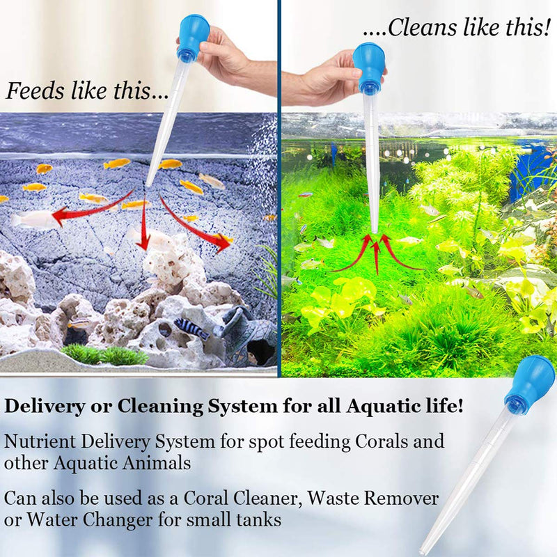 Coral Feeder SPS HPS Feeder, Long Acrylic Marine Fish and Reef Coral Aquarium Syringe Liquid Fertilizer Feeder Accurate Dispensing Spot for Coral/Anemones/ Eels/Lionfish and Other Organisms (2 Pack) - PawsPlanet Australia