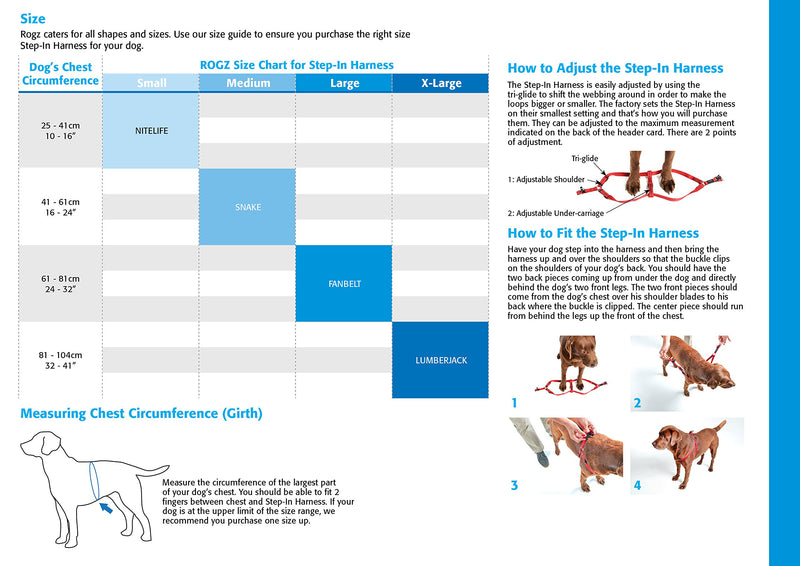 [Australia] - Rogz Utility Extra Large 1-Inch Reflective Lumberjack Adjustable Dog Step-in-Harness Orange 