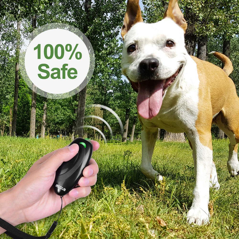 MODUS Ultrasonic Dog Barking Deterrent, 2-in-1 Dog Training and Bark Control Device, Anti-Barking Device, Control Range of 16.4 Ft, Battery Included, LED Indicate, Indoor and Outdoor Black - PawsPlanet Australia