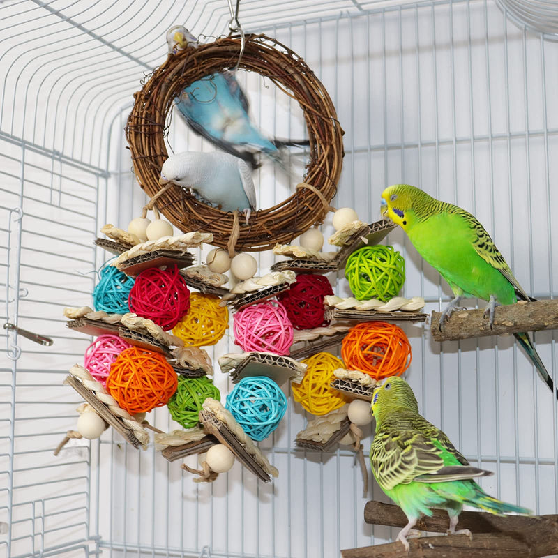 Bird Parrot Toys, all natural corn-skinned parrot chewing and climbing toys, safe and non-toxic for small parrots, budgies, parakeets,conures,macaws, lovebirds and other small to medium sized parrots. - PawsPlanet Australia