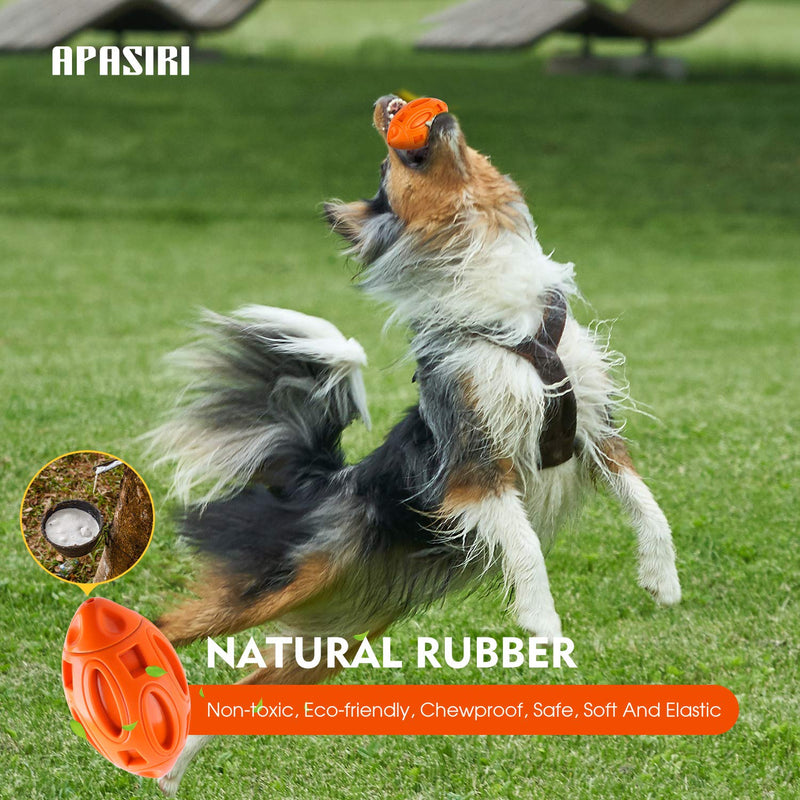 Apasiri Dog Toy Dog Chew Toy Durable Tough Ball Squeaky Dog Toys Almost Indestructible for Large Dogs Training Rubber Teething Toys Dog Great Gift for Dogs (Orange) Small & Medium Orange Beef Flavor - PawsPlanet Australia