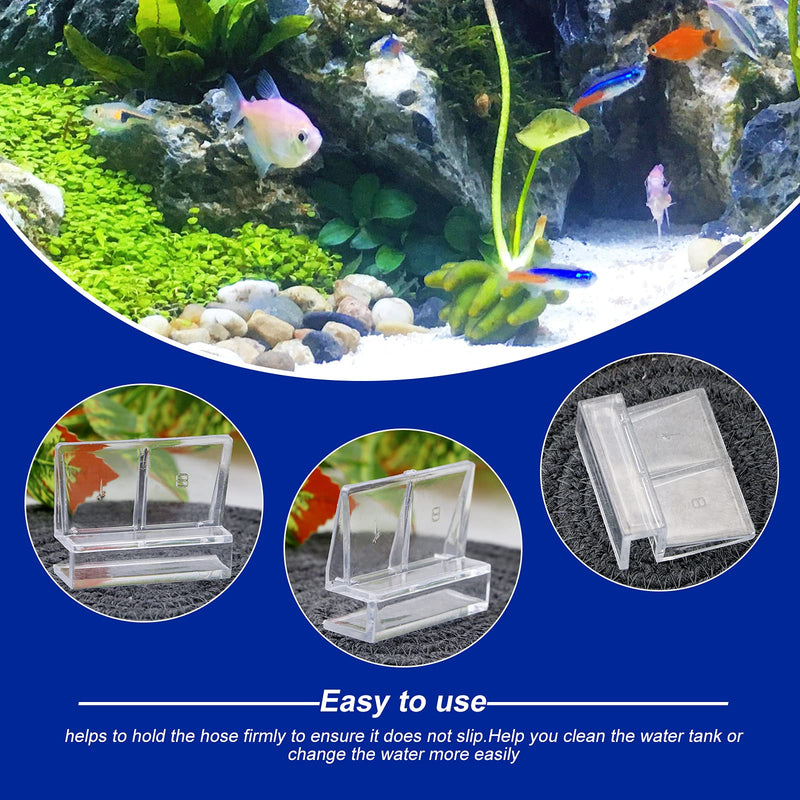 LeonBach 24 Pcs Fish Tanks Cover Support Clip, 8mm Aquariums Acrylic Universal Glass Cover Lid Holders for Rimless Fish Tank - PawsPlanet Australia