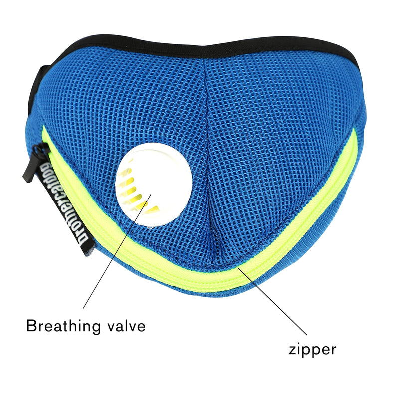 Muzzle for Small Dog Short Snout Dog Muzzle Small Pet Dog Anti-bite Muzzle Cover with Breathing Valve for Outdoor Dog Walking Protective Cover English Bulldog Muzzle for Prevent Biting Eating Barking S Blue - PawsPlanet Australia