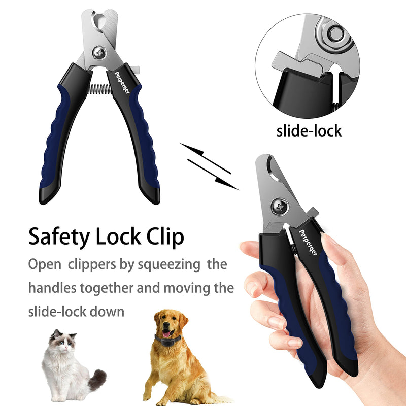 Perperqer Dog Nail Clipper,Dog Nail Trimmers with Safety Guard for Small Medium Large Breed Dog & Cat to Avoid Over Cutting,Professional Grooming Tool with Quick Sensor and Dog Nail File - PawsPlanet Australia