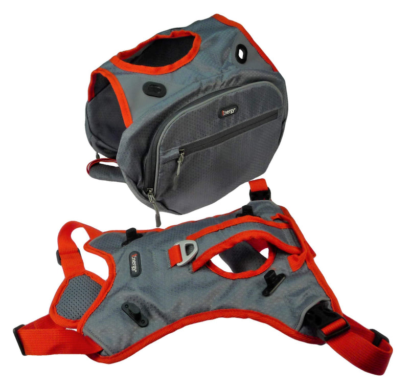 iEnergy MAE Dog Backpack - 2in1 Harness and removable backpack for dogs - Waterproof and including two water bottles with thermal pockets Small - PawsPlanet Australia