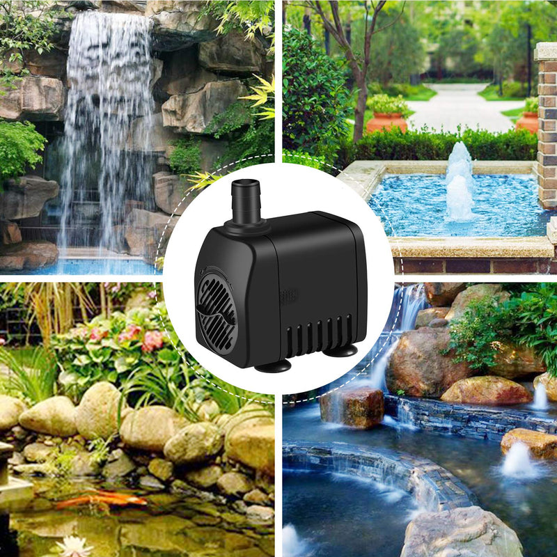 [Australia] - Fountain Pump 400GPH 25W Outdoor Fountain Water Pump kit Pond Pump Submersible Pump with 2 Nozzles Hose Tubing for Aquarium Fish Tank Fountain Pond Submersible Hydroponic and Backyard Garden 