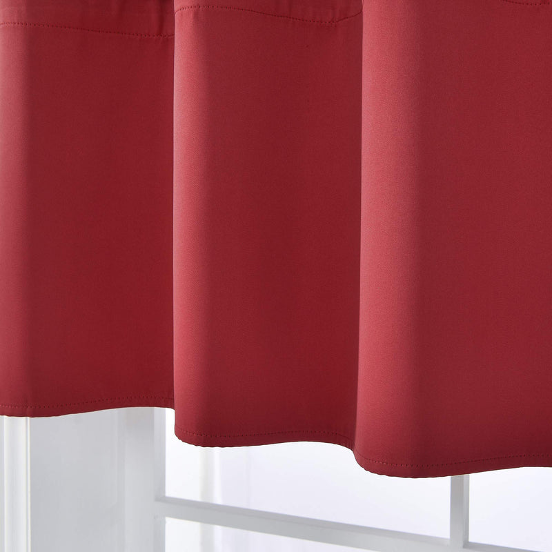 Red Blackout Valances for Windows Treatment 18 Inch Length Solid Thermal Insulated Grommet Top for Bedroom and Bathroom Curtains Valance for Small Windows 1 Panel 52X18 Inch Red - PawsPlanet Australia