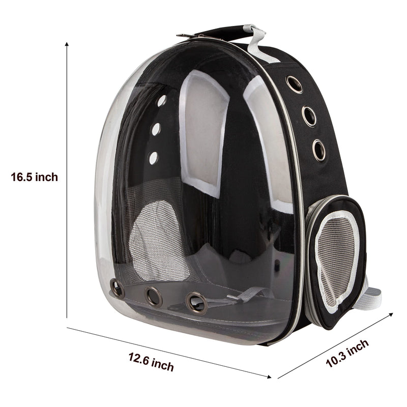 XZKING Cat Backpack Carriers, Pet Bubble Backpack Airline-Approved Ventilate Transparent Space Capsule Backpack for Puppies Traveling, Camping and Hiking black - PawsPlanet Australia