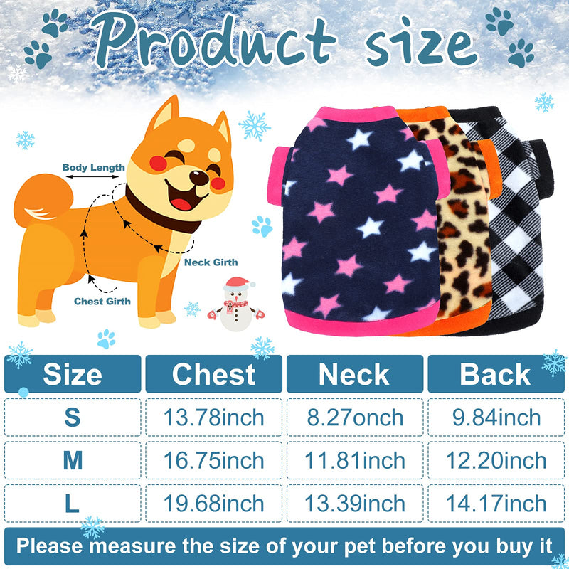 3 Pieces Winter Dog Clothes Warm Dog Shirts Soft Fleece Puppy Clothes Colorful Thickening Dog Pajamas Winter Outfits Dog Sweater for Small Pets Dog Cat Chihuahua Teddy Lovely Pattern - PawsPlanet Australia