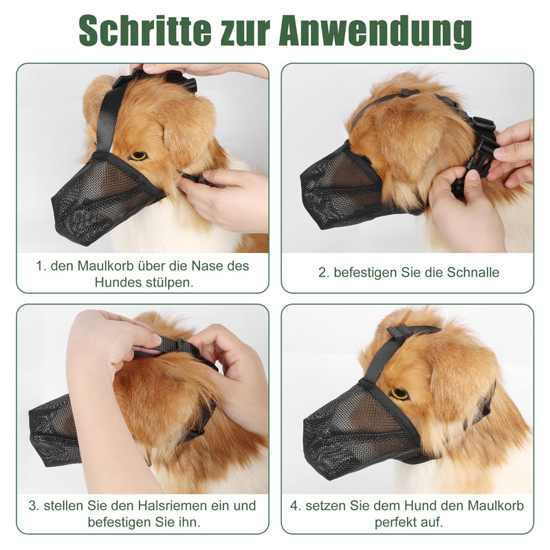 Lollanda muzzle for dogs, muzzle dog with adjustable mesh, muzzles for dogs, breathable mesh muzzle dog for preventing biting, chewing and barking (L) L - PawsPlanet Australia