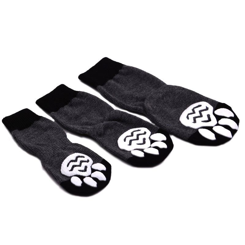 [Australia] - EXPAWLORER Anti-Slip Dog Socks Traction Control for Indoor Wear, Paw Protection Small Black 