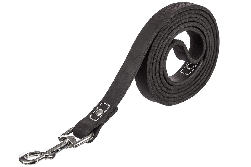 [Australia] - LEATHERBERG Leather Dog Training Leash 6 Ft Long x 3/4" Wide Dog Walking Leash Best for Medium Large Dogs, Latigo Leather Dog Lead & Puppy Trainer Leash Black 