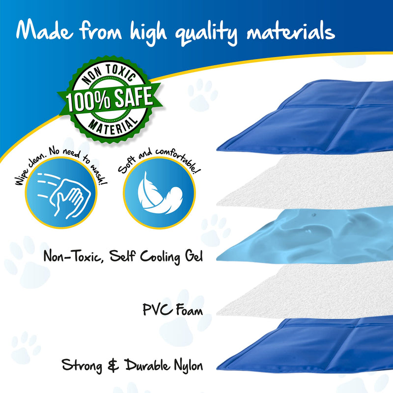 PawPride The Self-Cooling Pet Mat Pad - Pressure-Activated Cool Gel Technology - Help Your Dog Stay Cool On Summer Days and Prevent Overheating and Dehydration  Perfect for Home and Travel - Small Small 50x40cm - PawsPlanet Australia