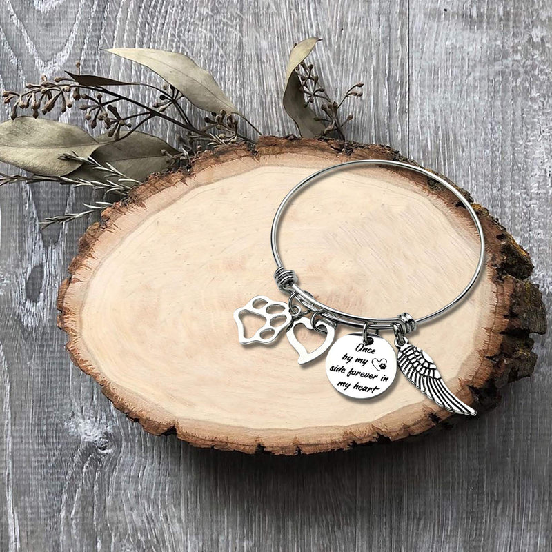 [Australia] - Warehouse No.9 Pet Memorial Stainless Steel Charm Cuff Bracelet Remembrance Loss of Pet Jewelry Sympathy Gift 