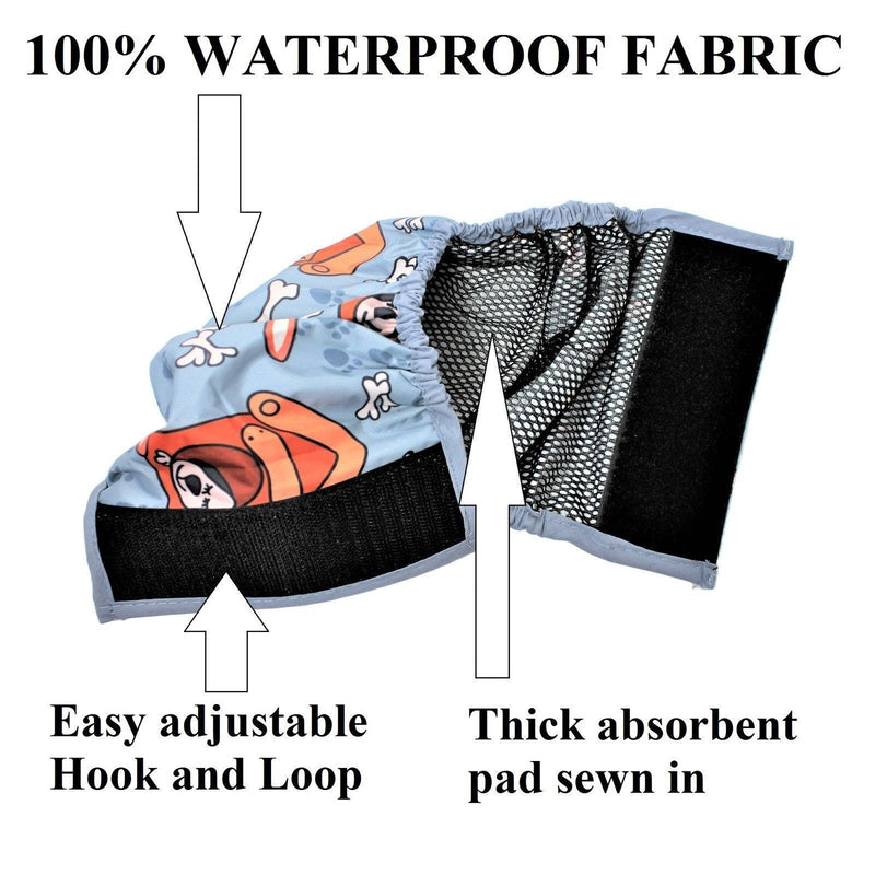 [Australia] - FDC Leak Proof Waterproof Diapers Dog Belly Band Male Wrap Washable Reusable Absorbent Pad Lined for Small Medium Large Pets Black L: waist 14" - 18" Retro Licence 