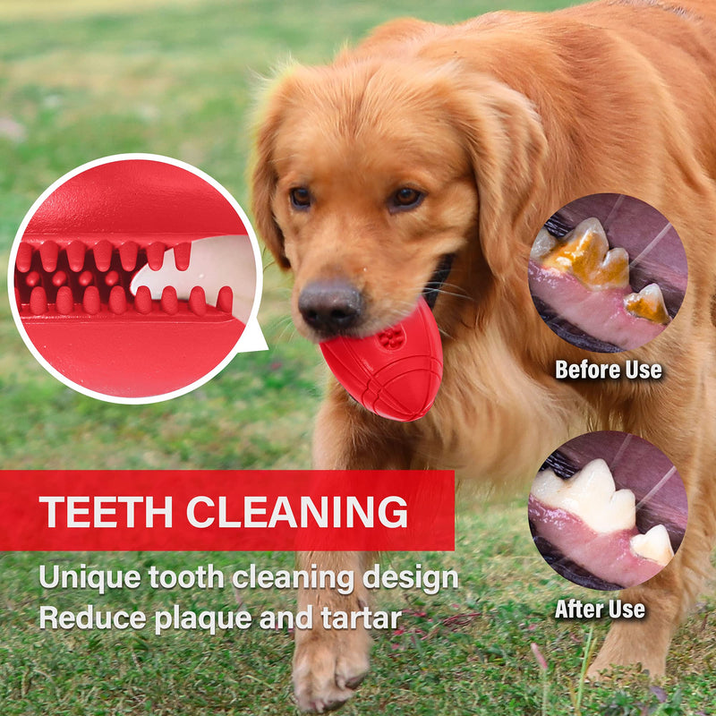 Apasiri Dog Toy Dog Chew Toy Durable Tough Ball Squeaky Dog Toys Almost Indestructible for Large Dogs Training Rubber Teething Toys Dog Great Gift for Dogs Medium & Large Red - PawsPlanet Australia