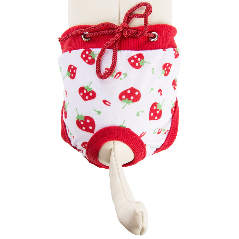 [Australia] - CueCue Pet Cozy Cotton Strawberry Pet Sanitary Underwear X-Large Red/White 