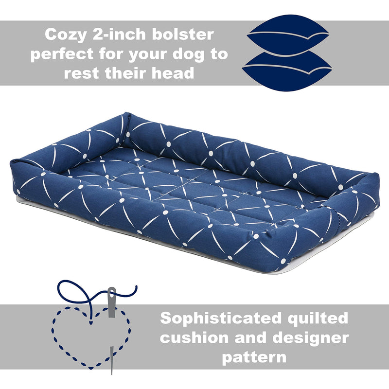 [Australia] - Dog Bed Designed to Fit  Folding Metal Dog Crates | Ashton Pet Bed Series 22-Inch Blue & White Diamond Pattern 