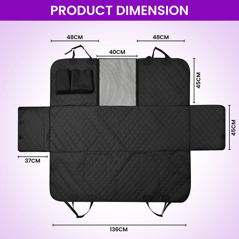 FORMONIX Dog Seat Covers For Cars Back Seats - 5 Layer Dog hammock for car with Mesh Window, Side Flaps & Anti scratch | Heat-pressed Waterproof dog travel hammock for cars/SUVs/Trucks - PawsPlanet Australia