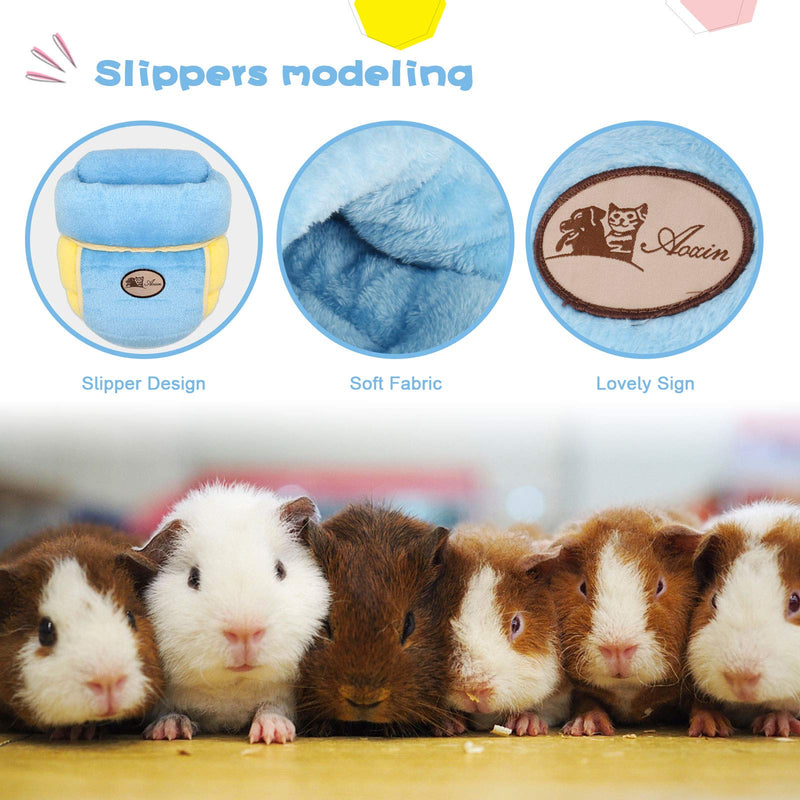 YUEPET Guinea Pig Bed Cuddle Cave Warm Fleece Cozy House Bedding Sleeping Cushion Cage Nest for Small Animal Squirrel Chinchilla Rabbit Hedgehog Cage Accessories Blue - PawsPlanet Australia