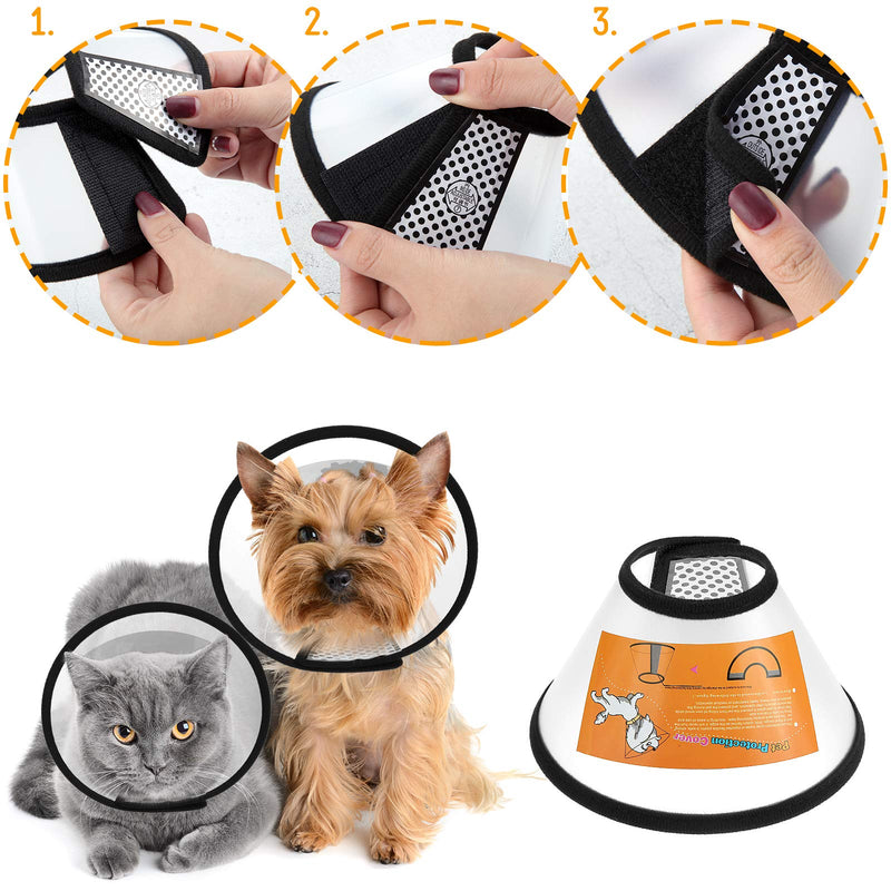 Weewooday 3 Pieces Dog Cone Collar, Adjustable Pet Cone Protective Collar Anti-Bite Lick Wound Cone Healing, Soft Plastic E-Collar Neck Cone for Small, Medium Dog and Cat - PawsPlanet Australia