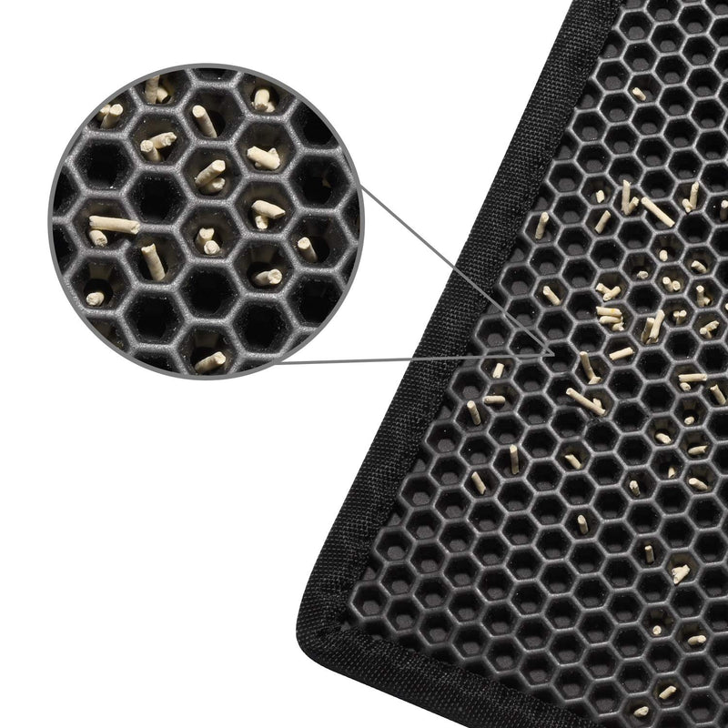 Pieviev Cat Litter Mat-Super Size 24x15 Inch (Pack of 1) Black - PawsPlanet Australia