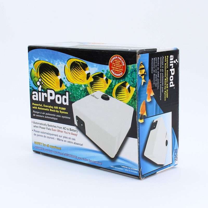 [Australia] - Penn Plax PEN-019 Air Pod Aquarium Air Pump For Power Outage Automatic Turn On Keeps Fish Safe Up to 55 Gallons 