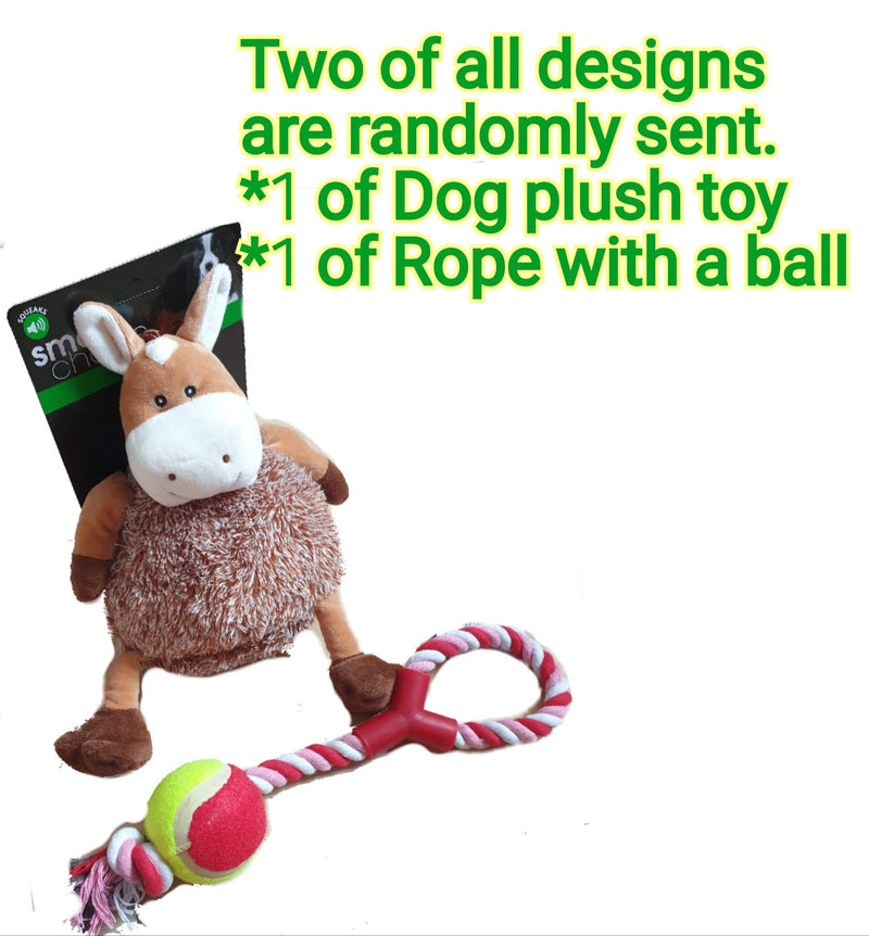 Dog Toy Rope With Ball Chew Toy Dog Squeaky Toys Plush Toys Toys Gift Set for Small Medium Large Dogs - PawsPlanet Australia