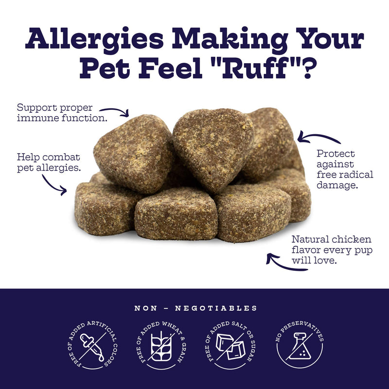 Moe's Dog Allergy Relief - Omega 3 Fish Oil Dog Treats - Dog Allergy Chews for Immune Support; Treat Itchy Skin and Allergy Relief with Fish Oil, Probiotics; Itch Relief for Dogs - PawsPlanet Australia