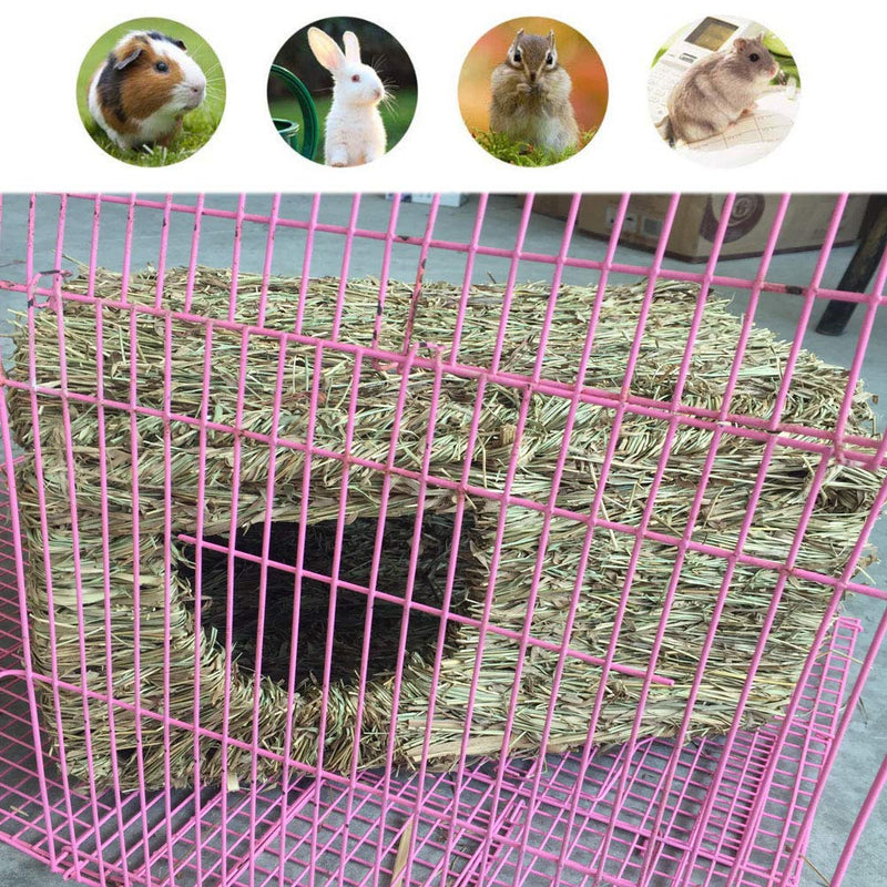 [Australia] - Hamiledyi Natural Rabbit Seagrass House Mat Hideaway Hut Toy,Hand Woven Folding Beds Sleeping Chew Toys for Guinea Pig Hamsters Chinchilla Ferret Bunny Small Animals 