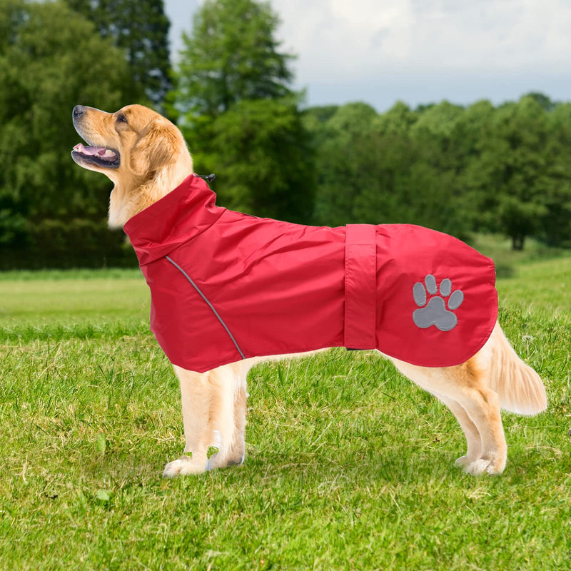 Geyecete Dog Raincoat Jacket Adjustable Lightweight Raincoat cloth Best Gift for dogs with Safe Reflective-Red-S S Red - PawsPlanet Australia