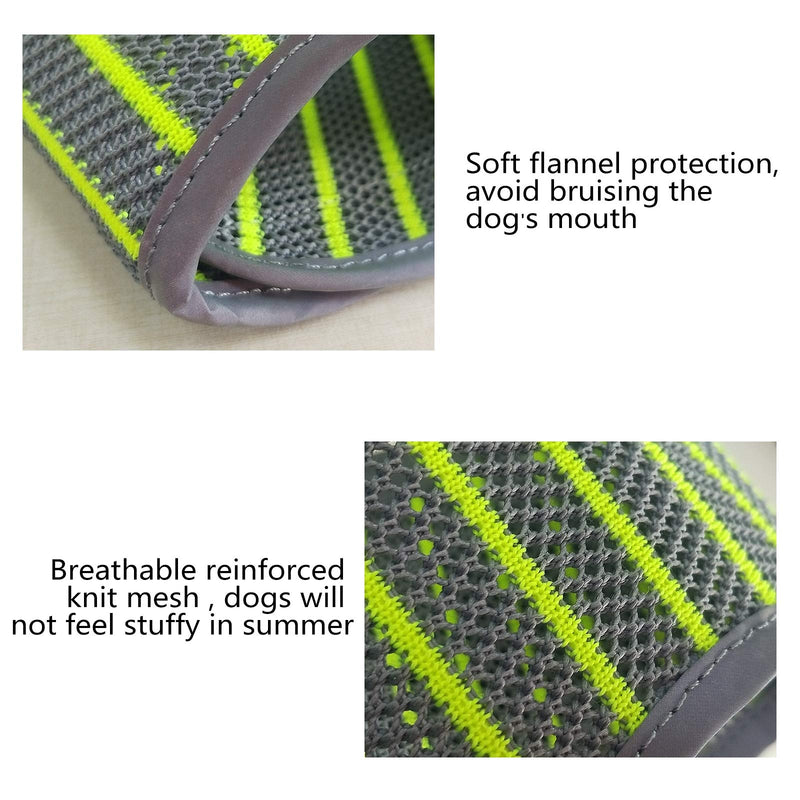 LIMINK Dog Muzzles for Large Dogs Biting Barking Chewing Secure Guard with Reflective Strips Adjustable Buckle Breathable Mesh (Gray) - PawsPlanet Australia
