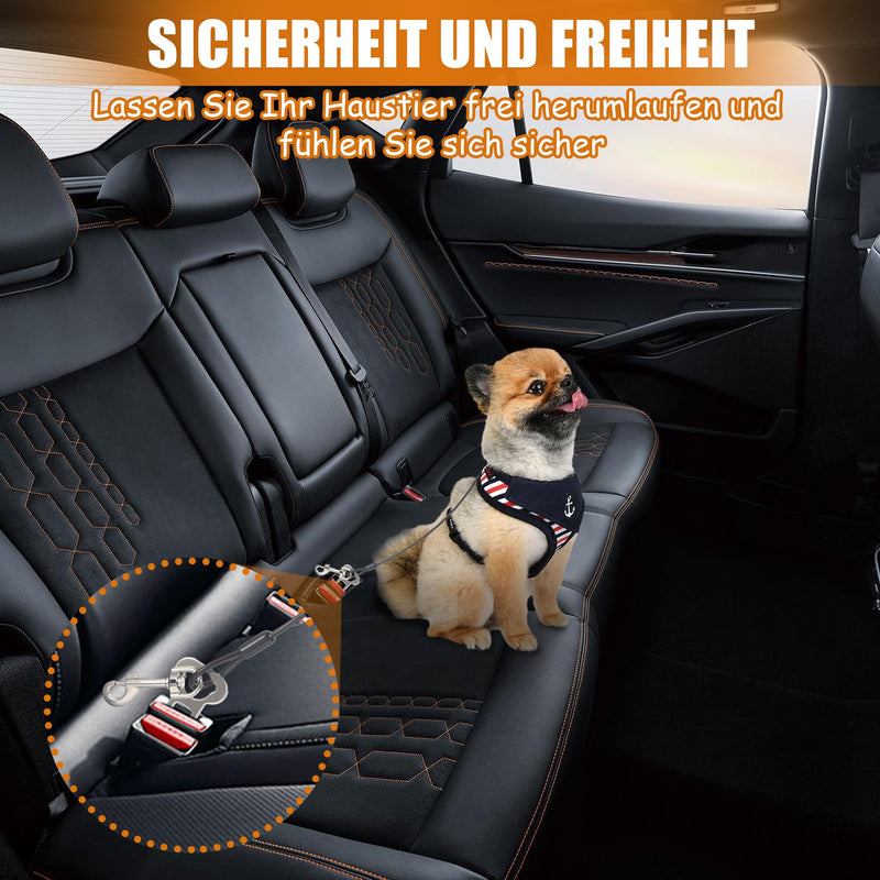 EUIOOVM Pack of 2 Stainless Steel Dog Seat Belt, Dog Seat Belt Car No Chew Heavy Duty Car Seatbelt for Pets Dog Belt for All Dog Breeds, Coated Steel Rope to Prevent Chewing (Black) - PawsPlanet Australia