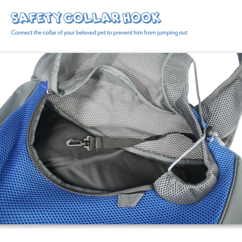 JANKS Pet Sling Carrier, Small Dog Cat Carrier Sling Hands-Free Pet Puppy Outdoor Travel Bag Tote Reversible Comfortable Machine Washable Adjustable Pouch Single Shoulder Carry for Pets Below 6lb 01 Blue - PawsPlanet Australia