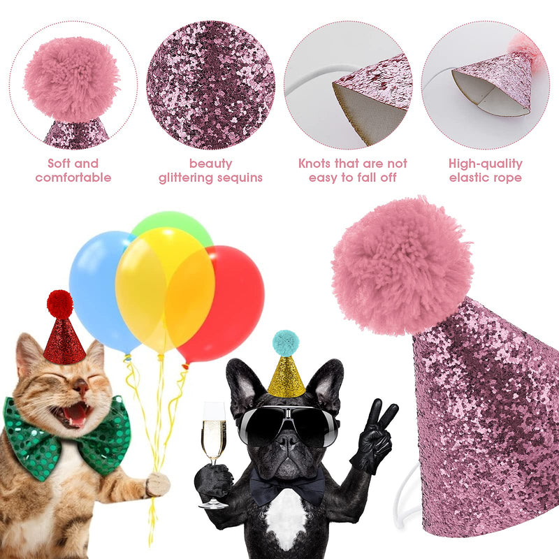 Molain Dog Birthday Hats,4 Pieces Dog Party Hats Party Decorations Accessories for Dog cat Headband hats - PawsPlanet Australia